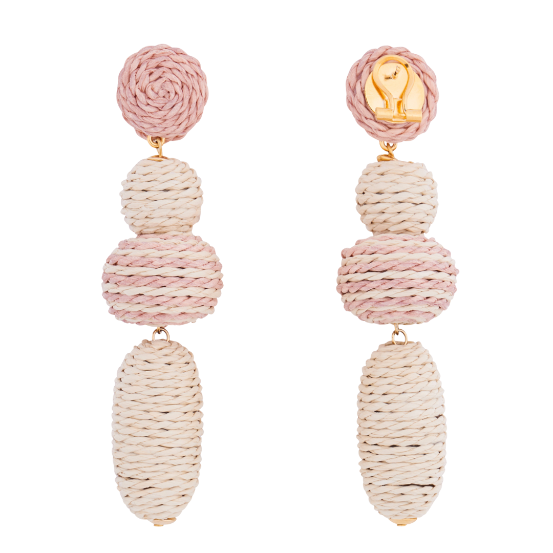 VANESSA BARONI "Raffia Multi Beads Peach" Ohrschmuck