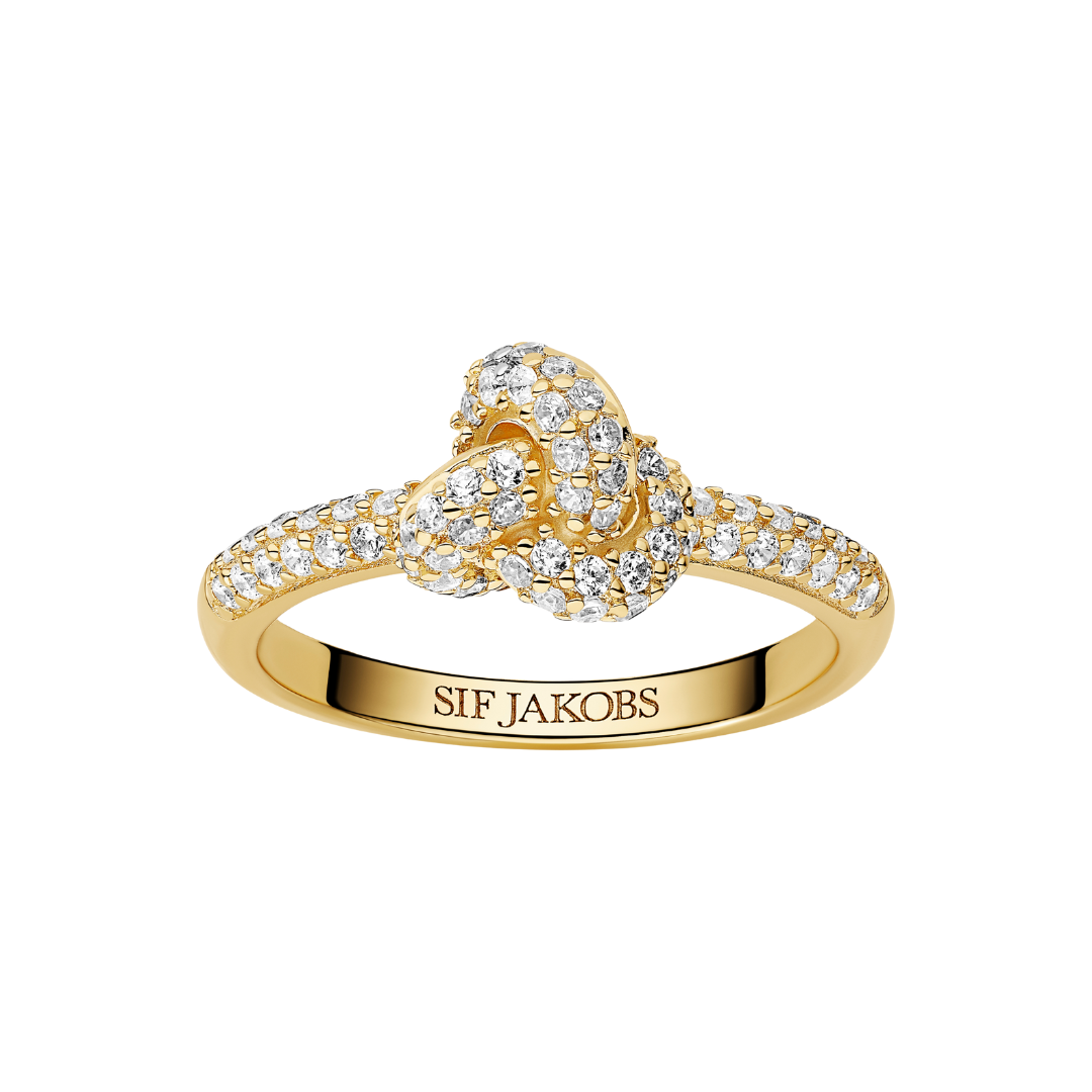 Silber vergoldeter Ring mit Zirkonia