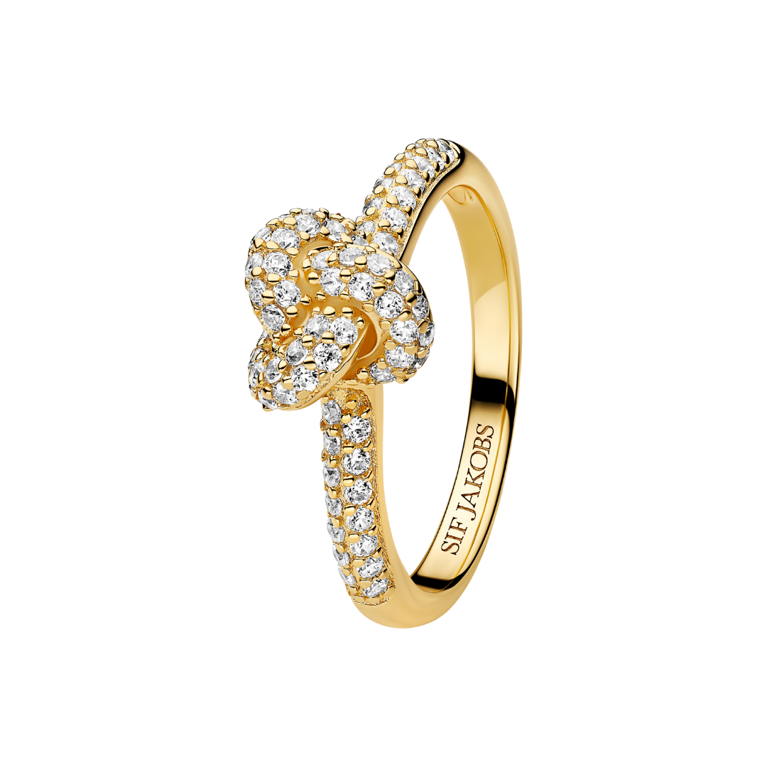 Silber vergoldeter Ring mit Zirkonia