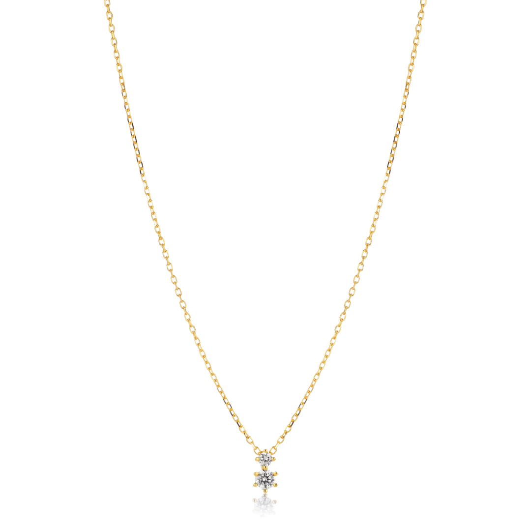 Silber vergoldete Halskette mit Zirkonia