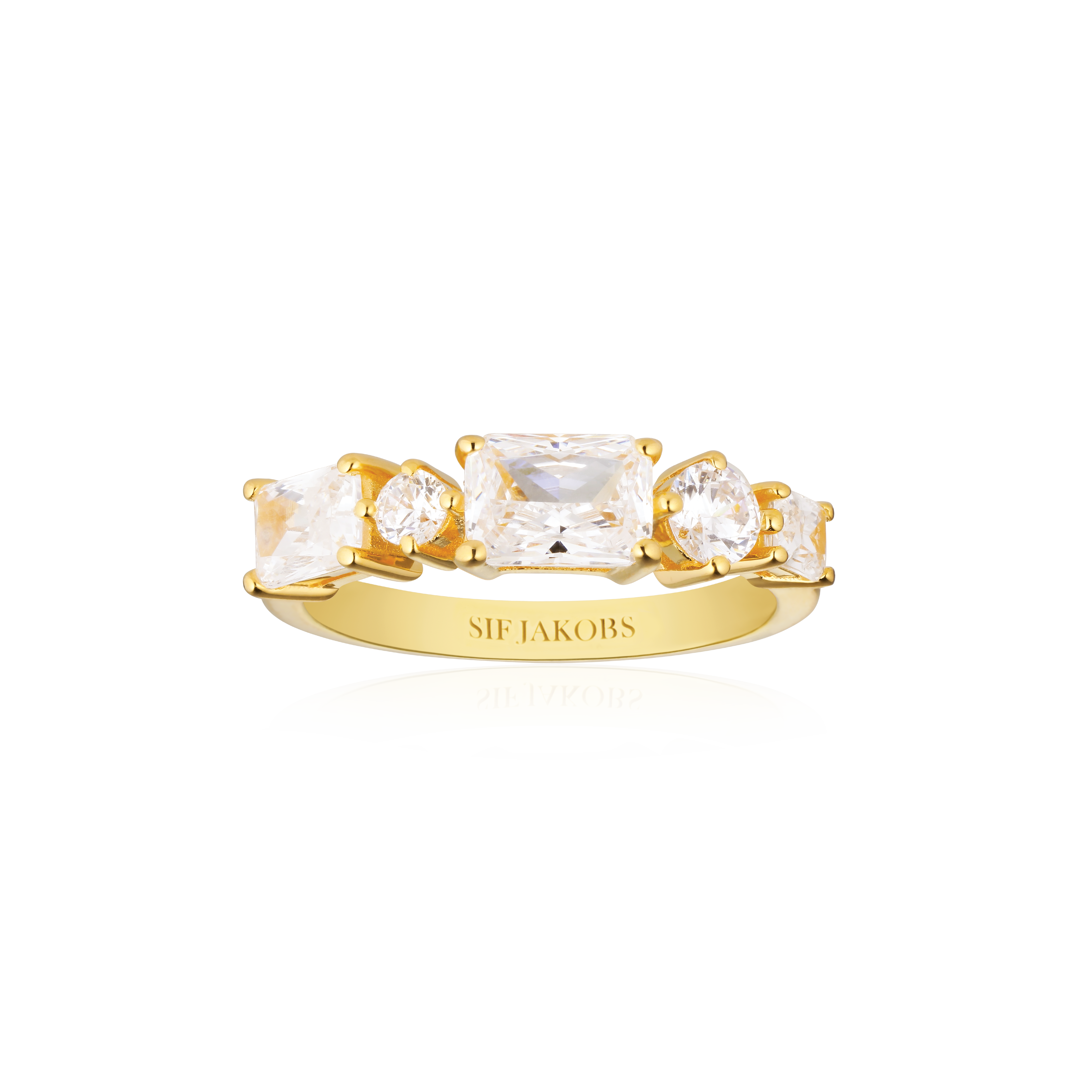 Silber vergoldeter Ring mit Zirkonia